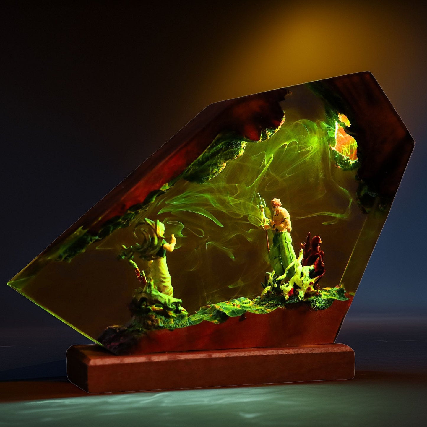 Six Eyes Blindfold Sorcerer Vs Four Armed Curse King Resin Lamp