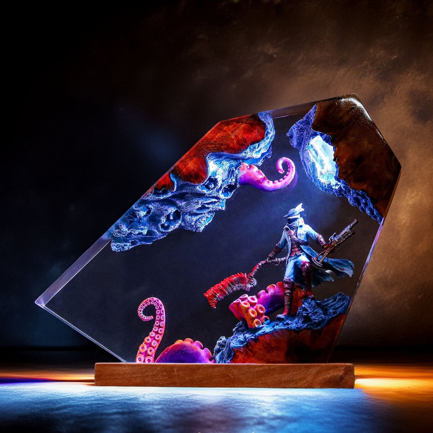 Gothic Beast Hunter Resin Lamp