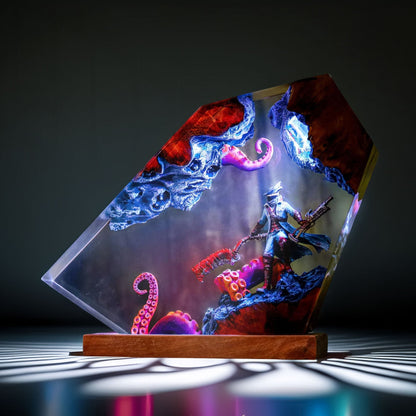 Gothic Beast Hunter Resin Lamp