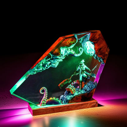 Gothic Beast Hunter Resin Lamp