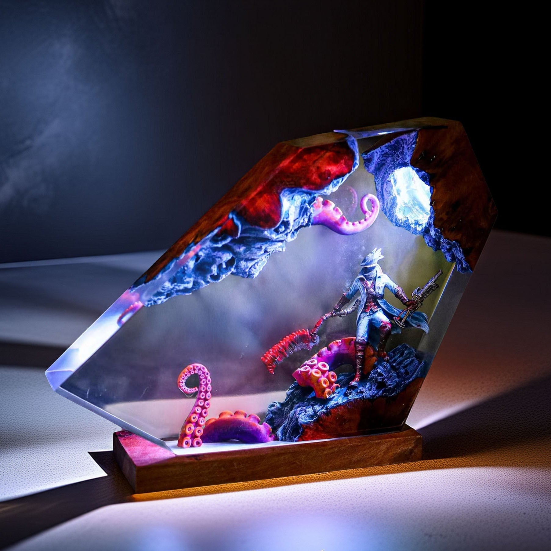 Gothic Beast Hunter Resin Lamp