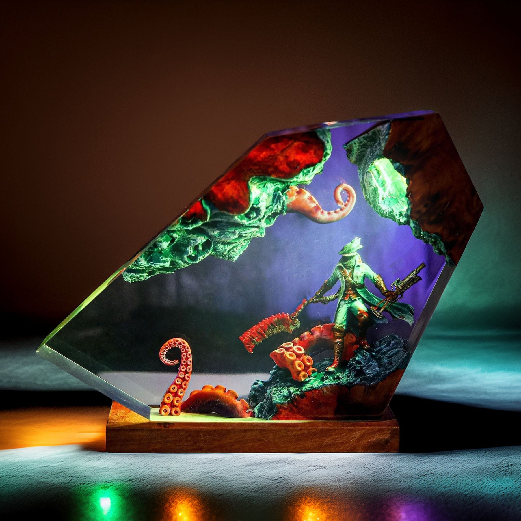 Gothic Beast Hunter Resin Lamp
