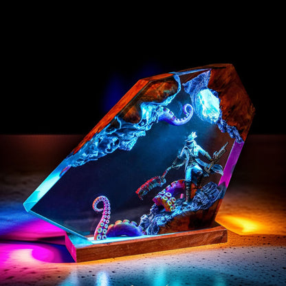 Gothic Beast Hunter Resin Lamp