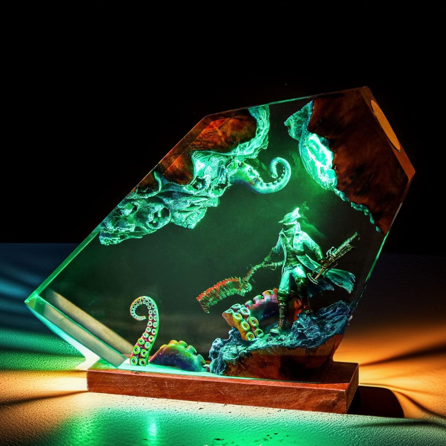 Gothic Beast Hunter Resin Lamp
