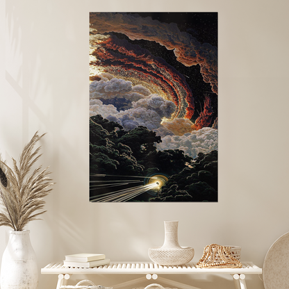 Surreal Cosmic Phenomenon Poster, Deep Space Nebula Wall Art, Galaxy Landscape Canvas