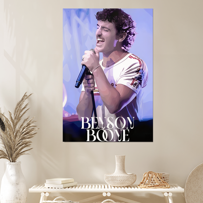 Music Poster- Benson Boone singing on stage Poster, One Sheet Wall Size 24''x36''