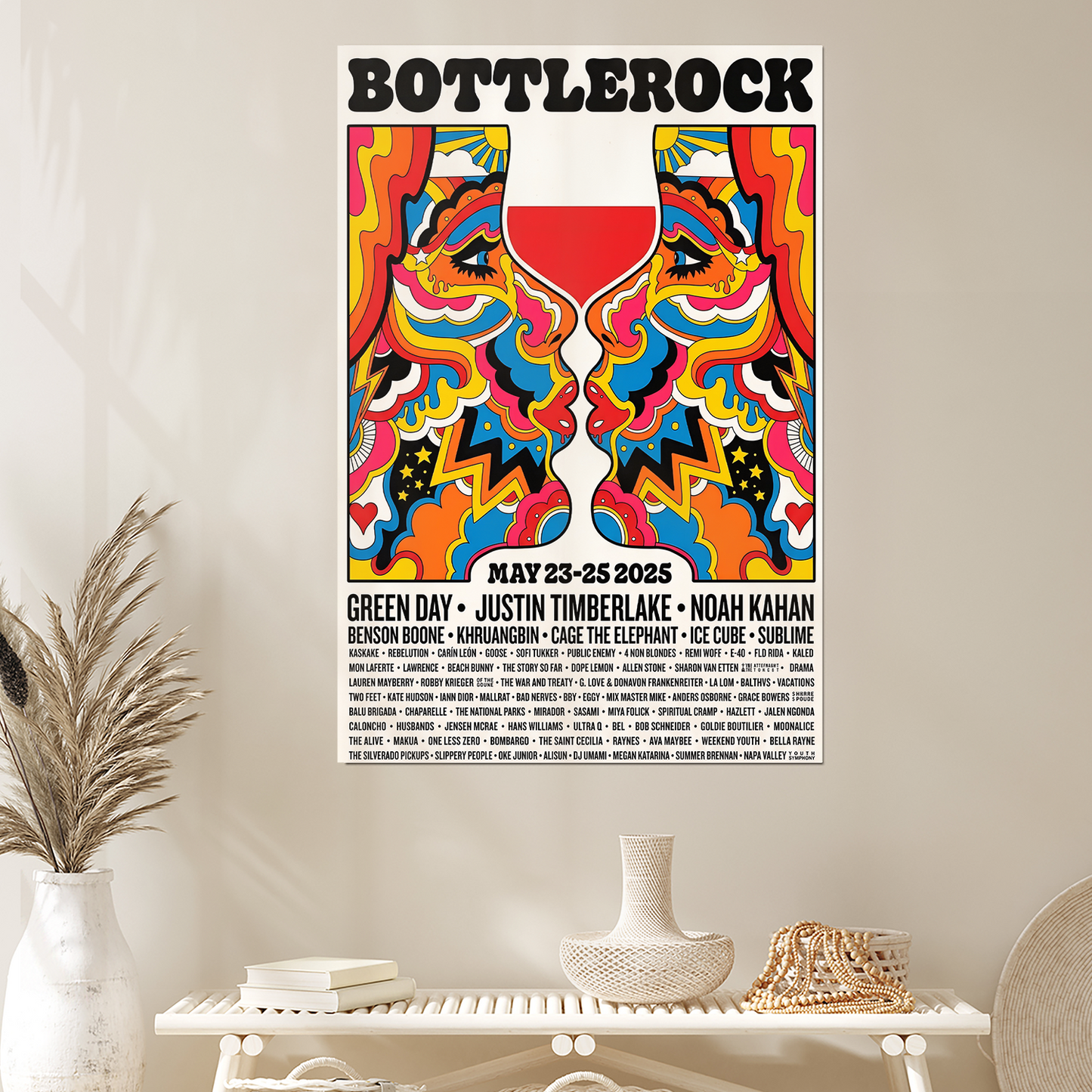 Bottlerock 2025 Poster Napa Valley CA S/N Benson Boone Sublime Size 24''x36''