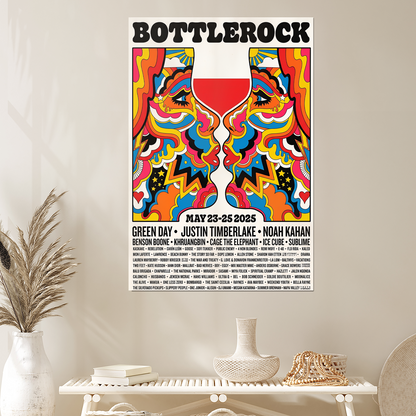 Bottlerock 2025 Poster Napa Valley CA S/N Benson Boone Sublime Size 24''x36''
