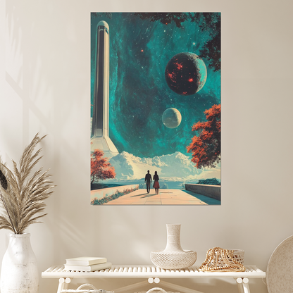 Retro Futuristic Galaxy Park Poster | Midcentury Modern Sci-Fi Wall Art