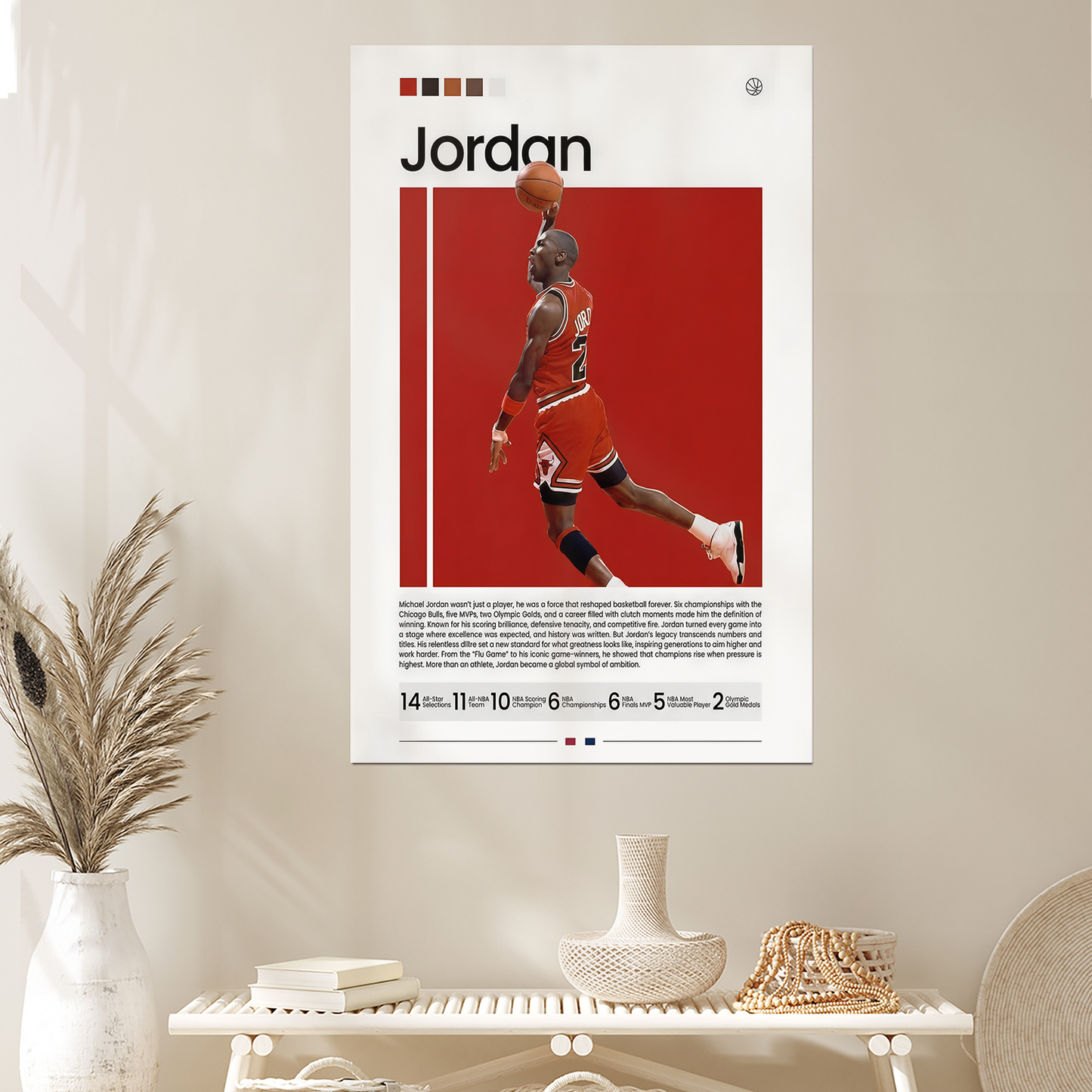 Michael Jordan Poster, NBA Legend, Chicago Bulls Poster, One Sheet Wall Size 24''x36''