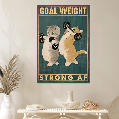 Home Decor- Cat Gym Room Art Poster, One Sheet Wall Size 24''x36''