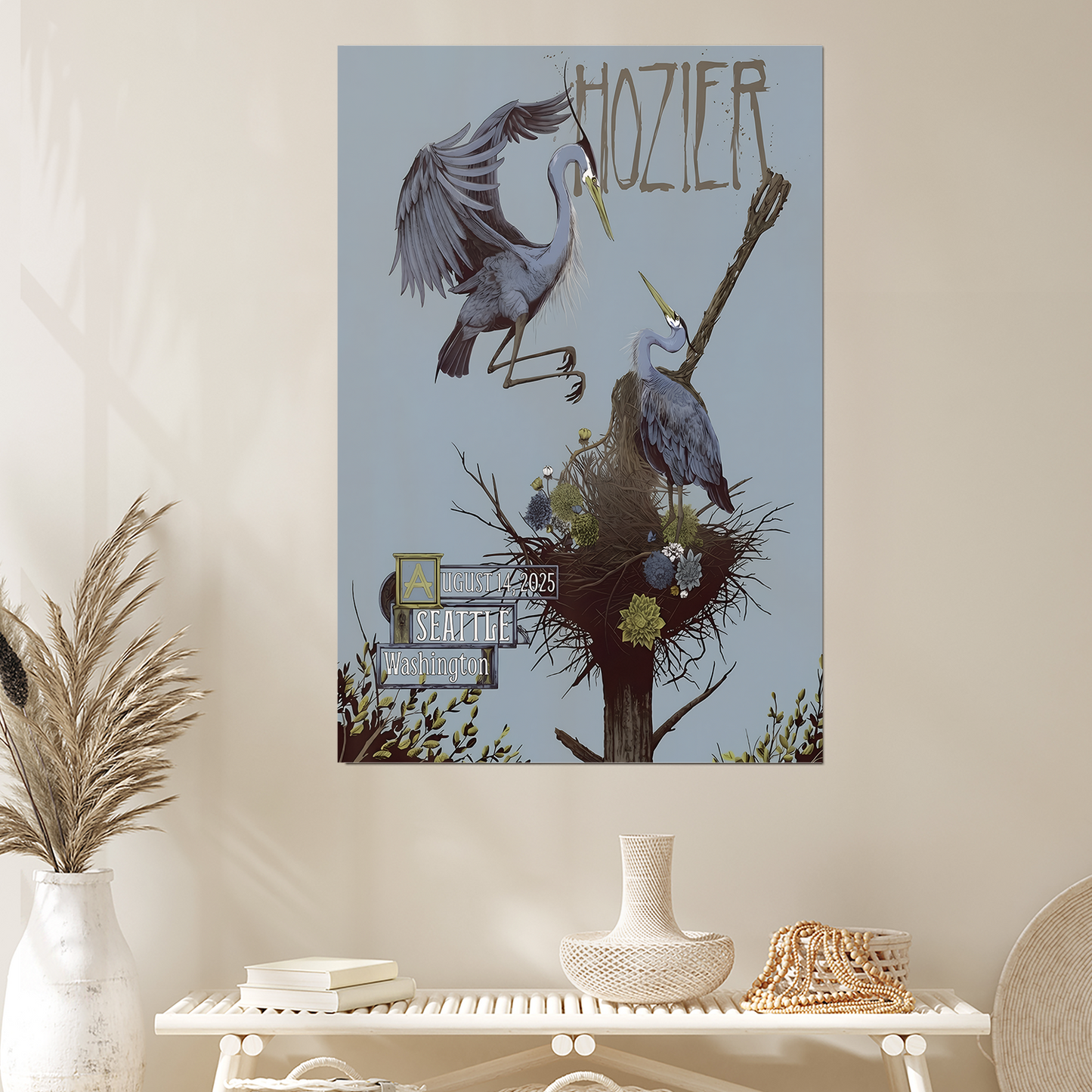 Music Poster Hozier Seattle August 14 Show Poster Tour 2025 Size 24''x36''