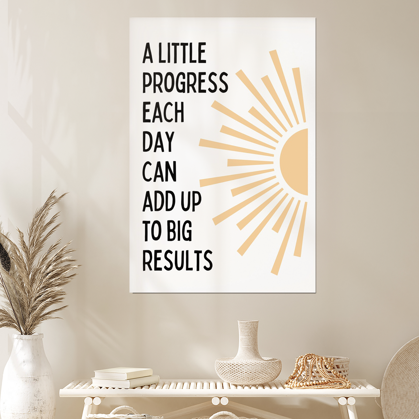 A Little Progress Each Day Can Add Up To Big Results, Progress Quote, Motivational Office Decor, School Counselor