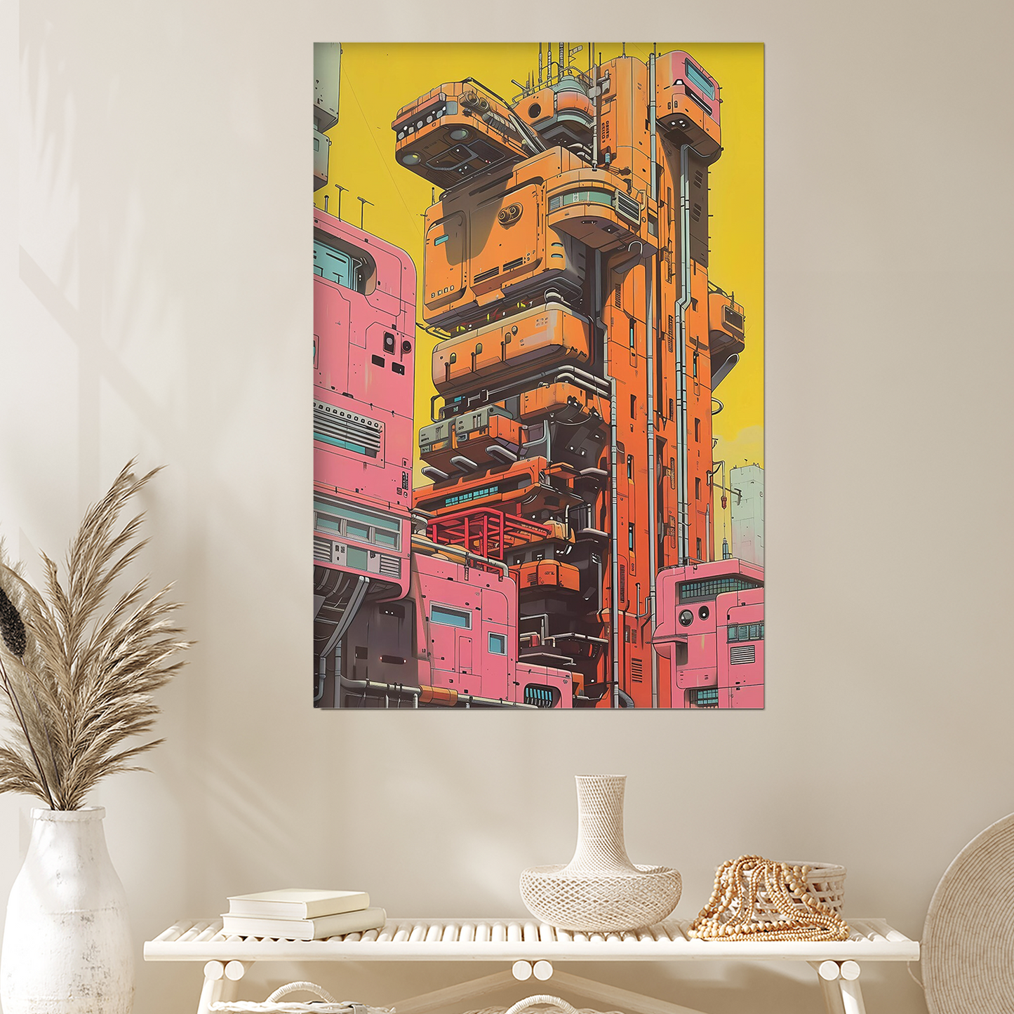Retro-Futuristic Art Print | Cyberpunk Architecture | Sci-Fi Poster