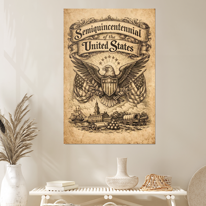 America 250 (1776–2026) Farmhouse Patriotic Decor – Rustic Independence Wall Print - Chalkboard Art