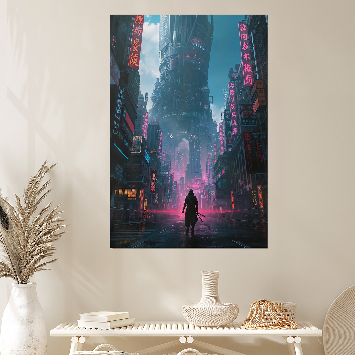 Cyberpunk Tokyo Neon Ninja Wall Art vol.2 | Futuristic Japan Neon City Poster