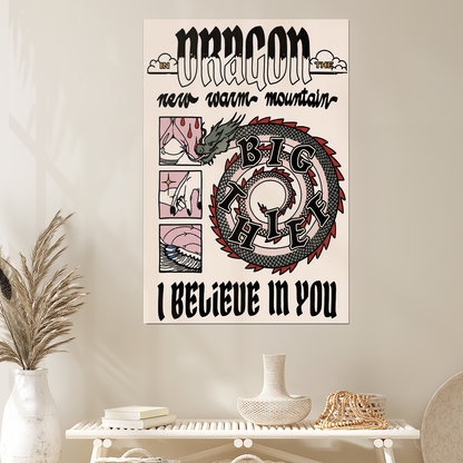 Big Thief Dragon Poster - Premium Matte Vertical Believe in You - Warm Mountain Art Size 24''x36''