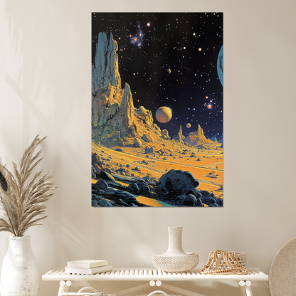 Alien Landscape | Moebius Inspired Style | Space Art Poster | Sci-Fi Artwork
