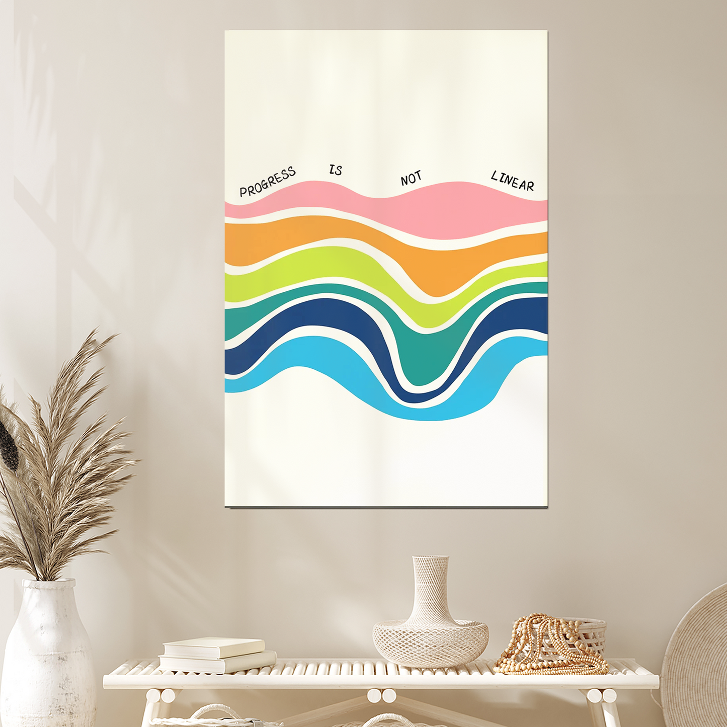 Progress is not Linear Poster, Motivation Poster Home Office, School Printable, Counselor Quote Poster, Classroom Poster