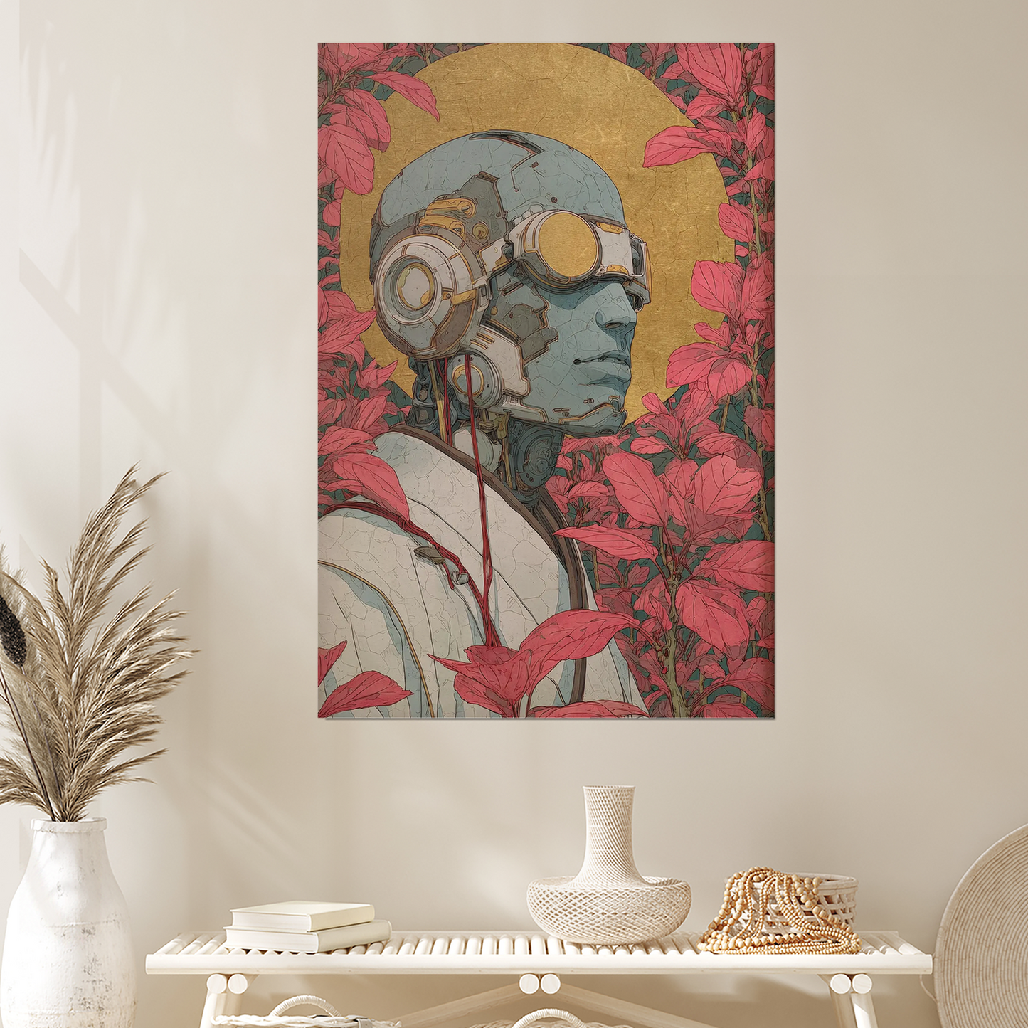 Japanese Retro Futurism Robot Cyberpunk Poster