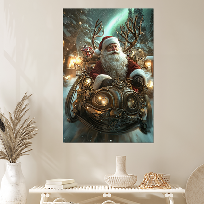 Christmas Decor- Steampunk Santa Claus Poster, One Sheet Wall Size 24''x36''