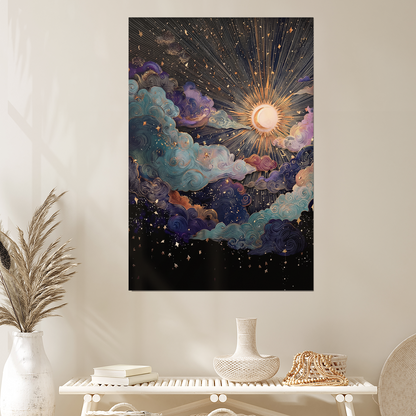 Sun and Moon Poster | Cosmic Boho Decor