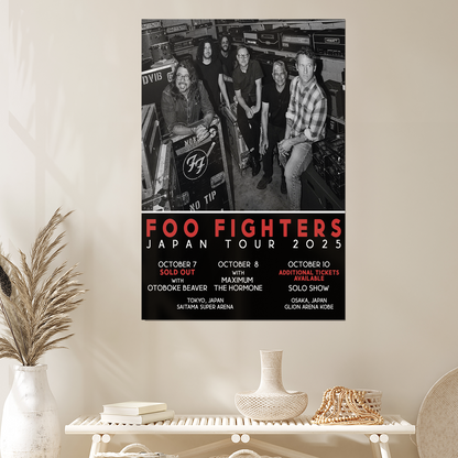 Foo Fighters Japan Tour 2025 Poster Size 24''x36''