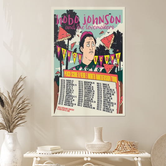 Hobo Johnson Peach Scone Tour Poster 2025 Anniversary Edition Size 24''x36''