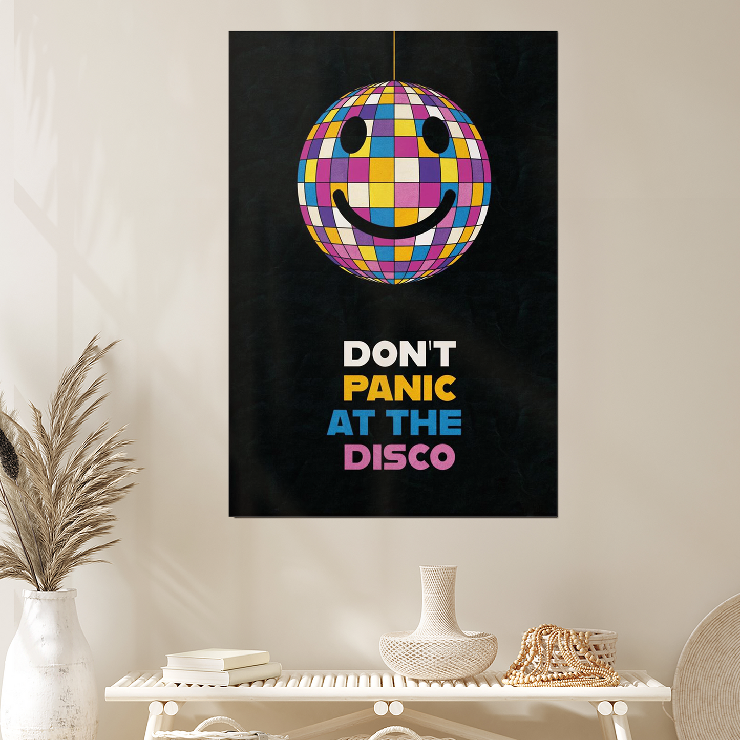 Glitterball Typography Poster Trendy Wall Art, Bold Contemporary Decor for Home and Office