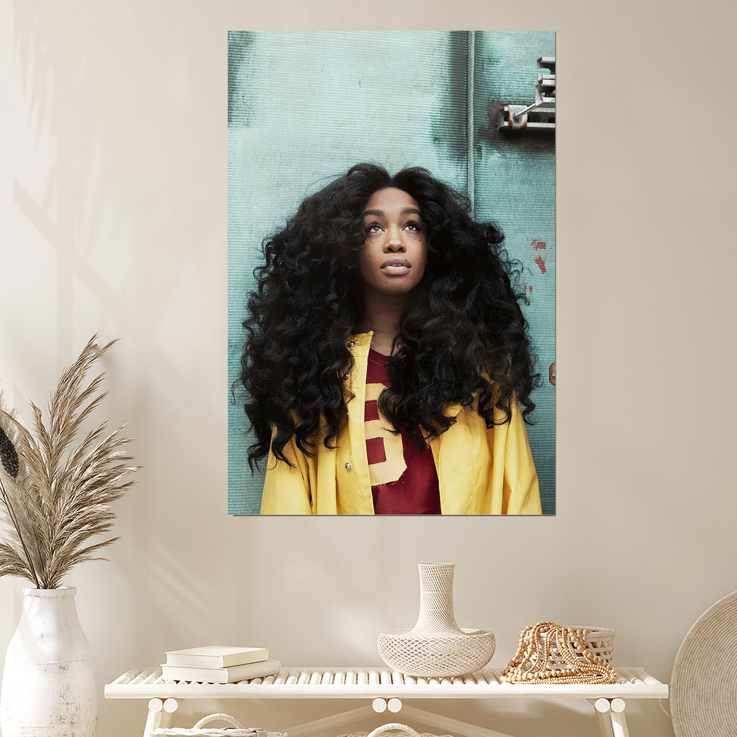 Woman with Curly Hair Poster, One Sheet Wall Size 24''x36''