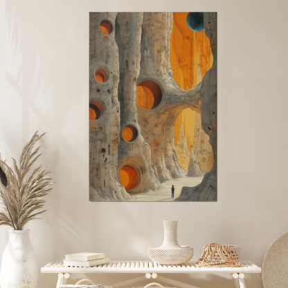 Surreal Sci Fi Canyon Wall Art - Futuristic Alien Poster