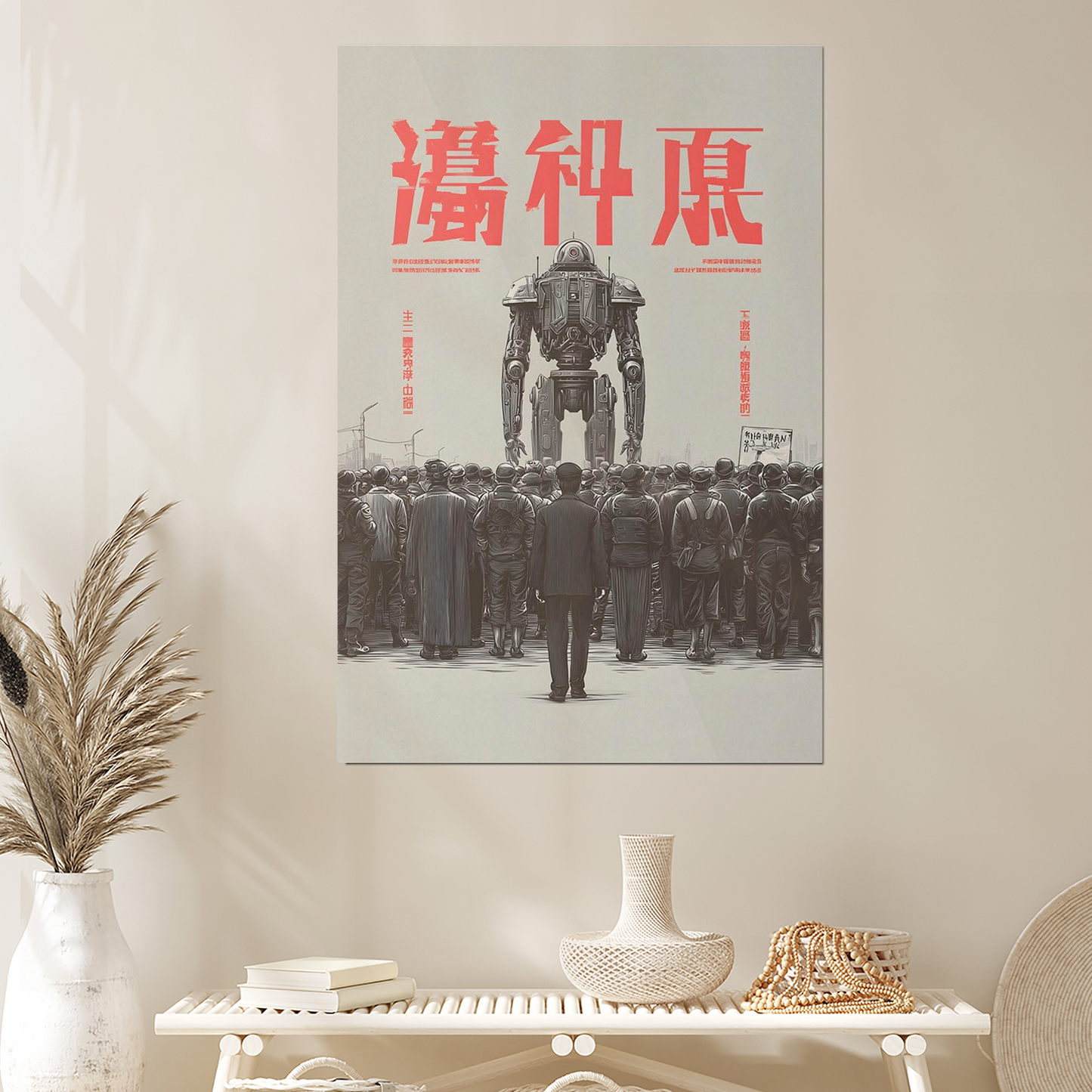 Mecha Propaganda Poster • Retro Sci-Fi Robot Art