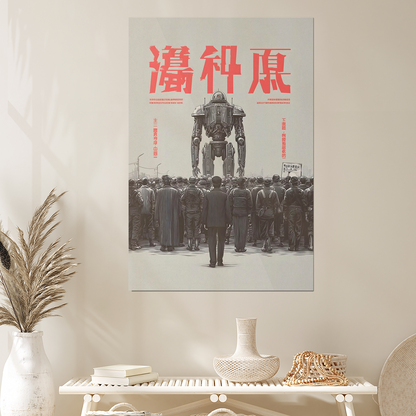 Mecha Propaganda Poster • Retro Sci-Fi Robot Art