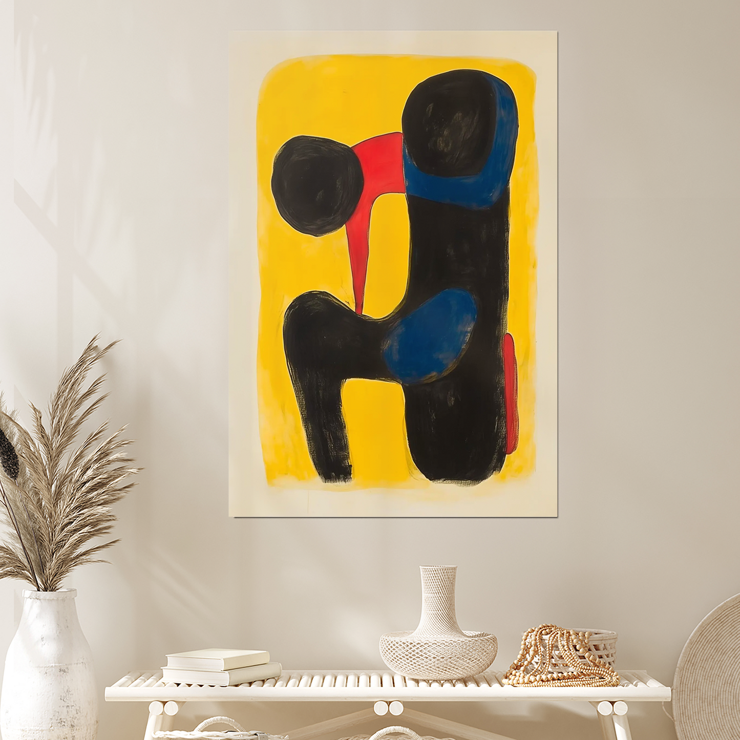 Abstract Mid Century Modern Art Print: Colorful Brutalist Poster