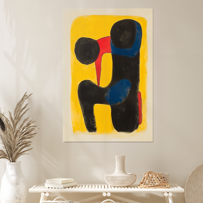 Abstract Mid Century Modern Art Print: Colorful Brutalist Poster