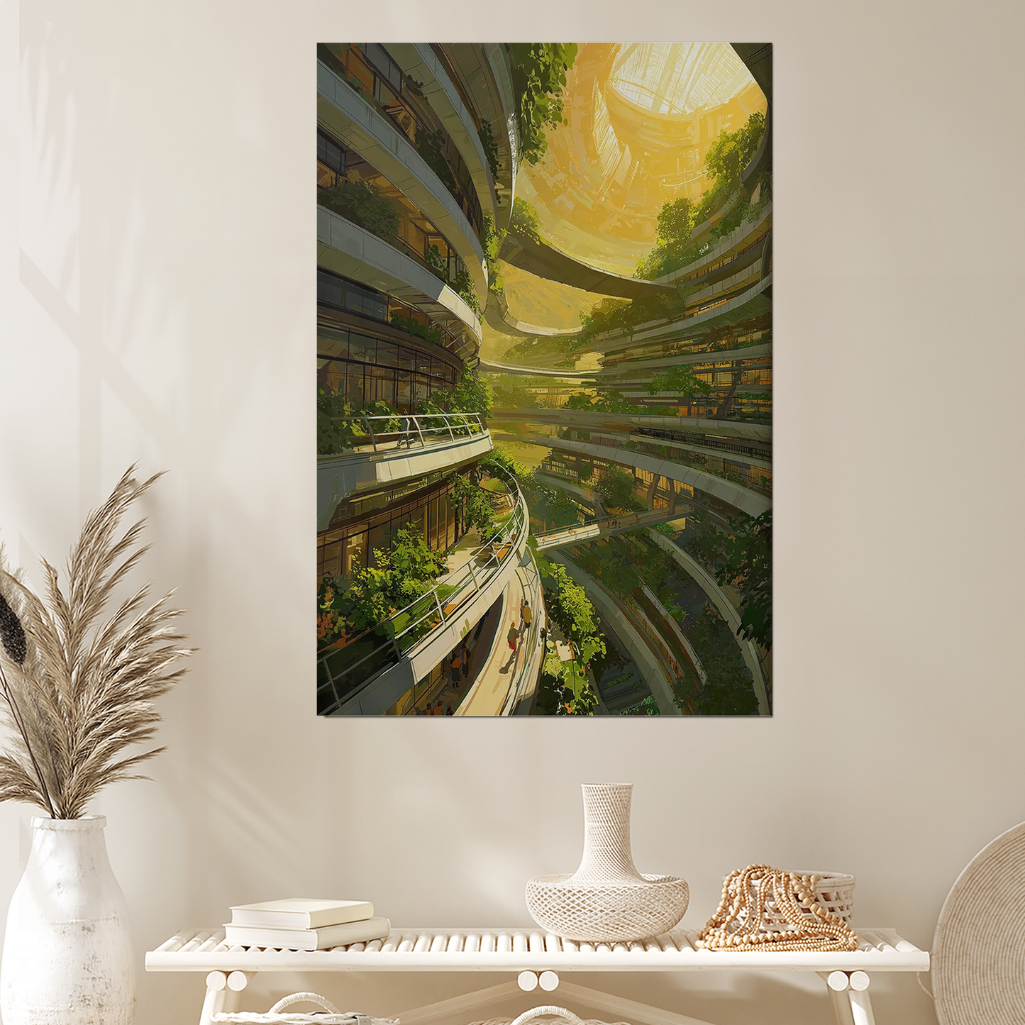Futuristic Eco City Art Print - Biophilic Sci-Fi Architecture