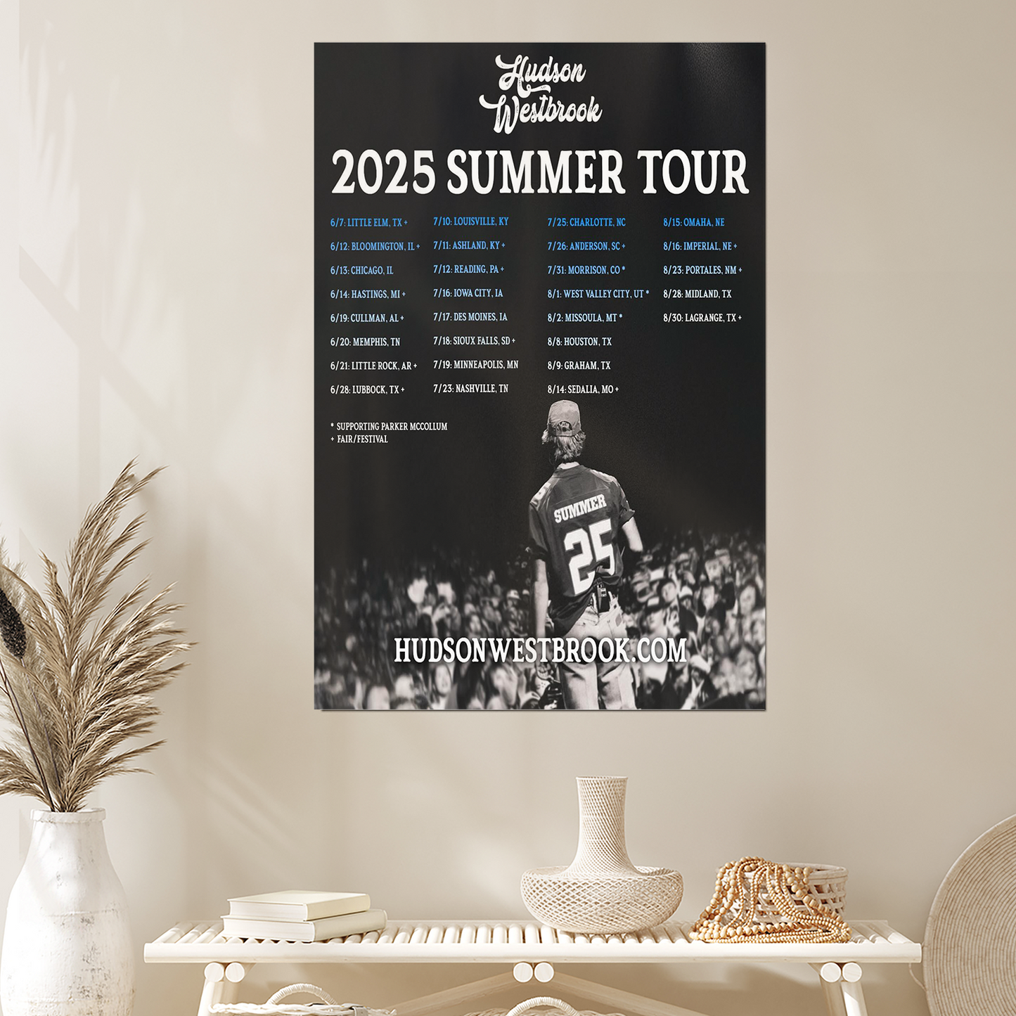 Hudson Westbrook 2025 Summer Tour Poster Size 24''x36''