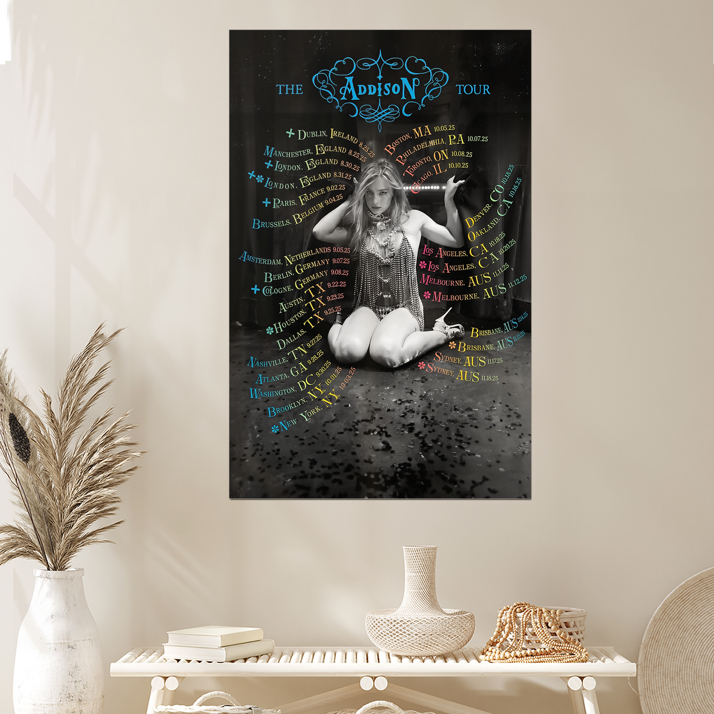 the Addison tour 2025 Poster, One Sheet Wall Size 24''x36''