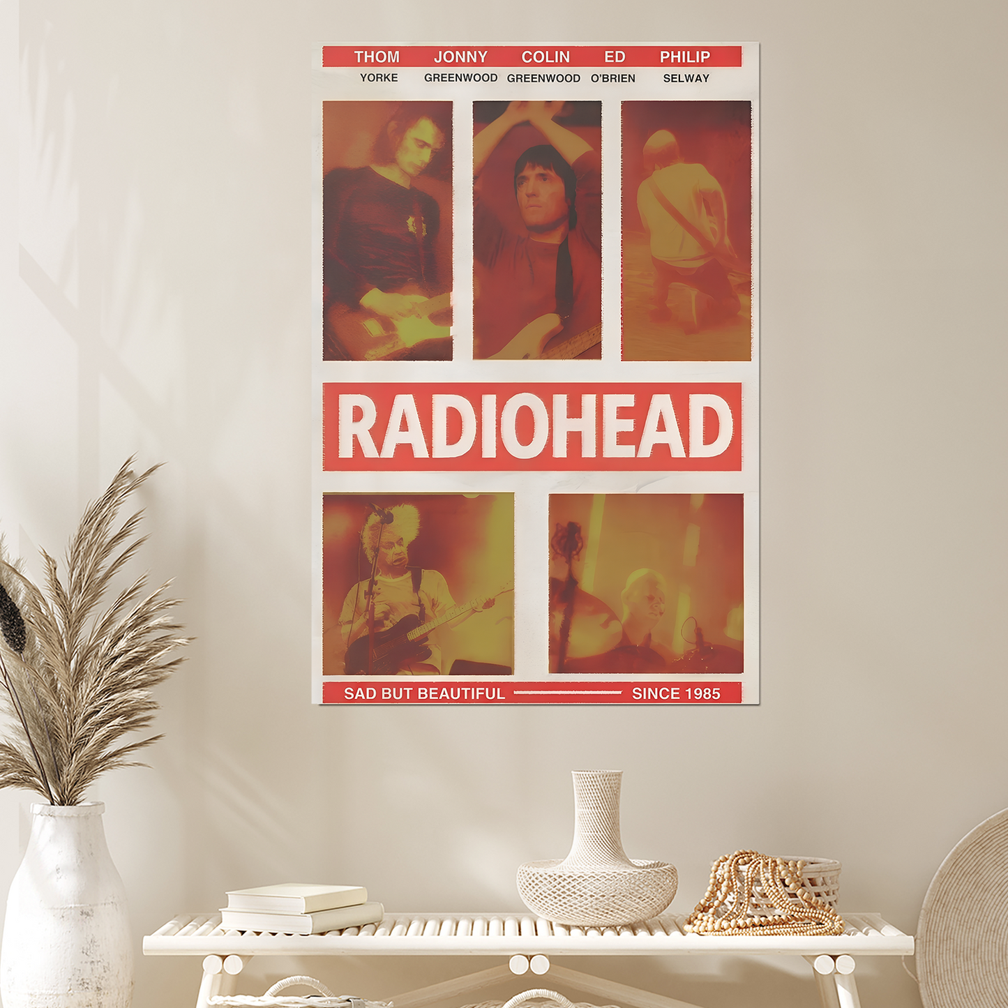 Radiohead Poster – "Sad But Beautiful" Indie Rock Wall Poster, One Sheet Wall Size 24''x36''