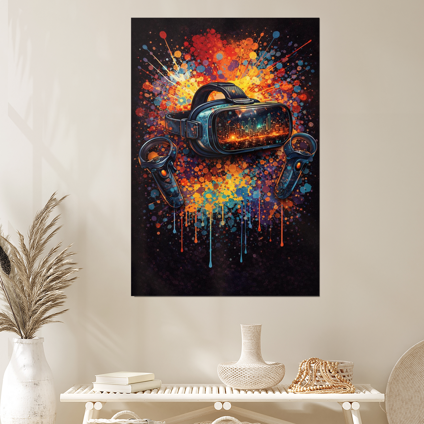 Vibrant VR Gaming Poster | Street Art Splash Gamer Wall Art