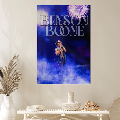 Benson Boone Concert Poster Midnight Mist Aesthetic Music Fan Wall, One Sheet Wall Size 24''x36''