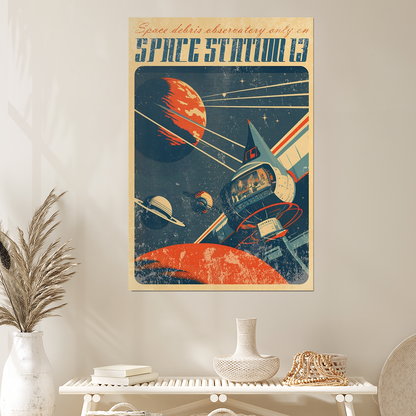 Retro Futuristic Sci-Fi Space Part 2 Wall Poster