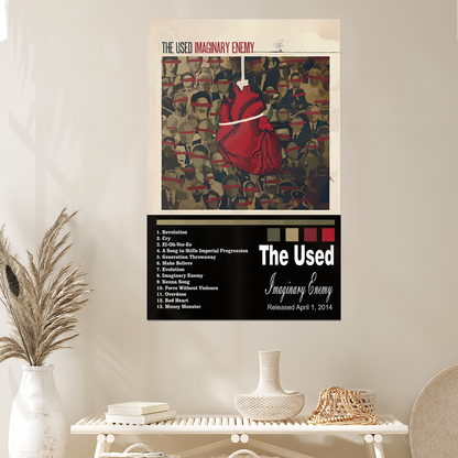 The Used - Imaginary Enemy Album Art Poster, One Sheet Wall Size 24''x36''