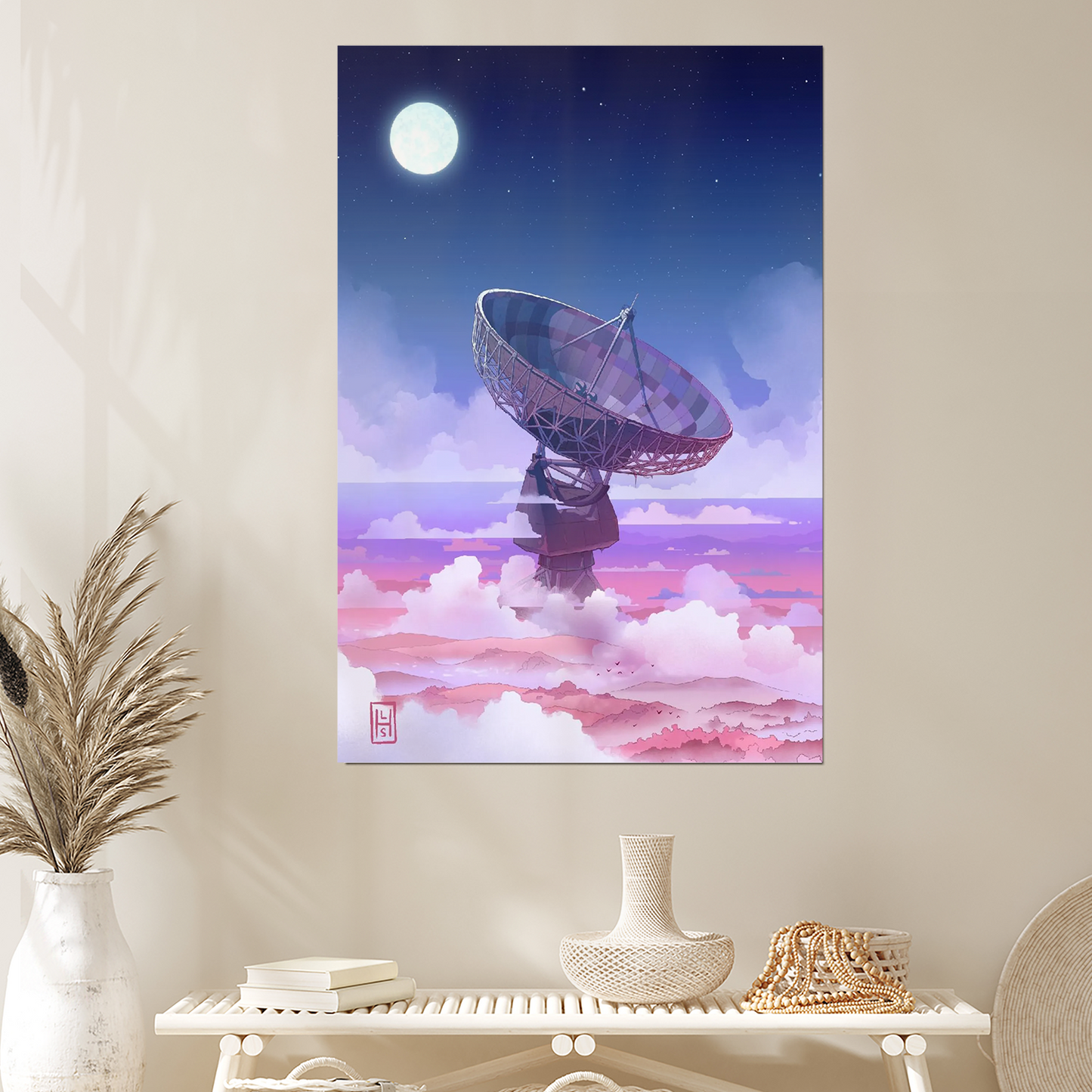 Satellite Array Art print, Astronomy Poster