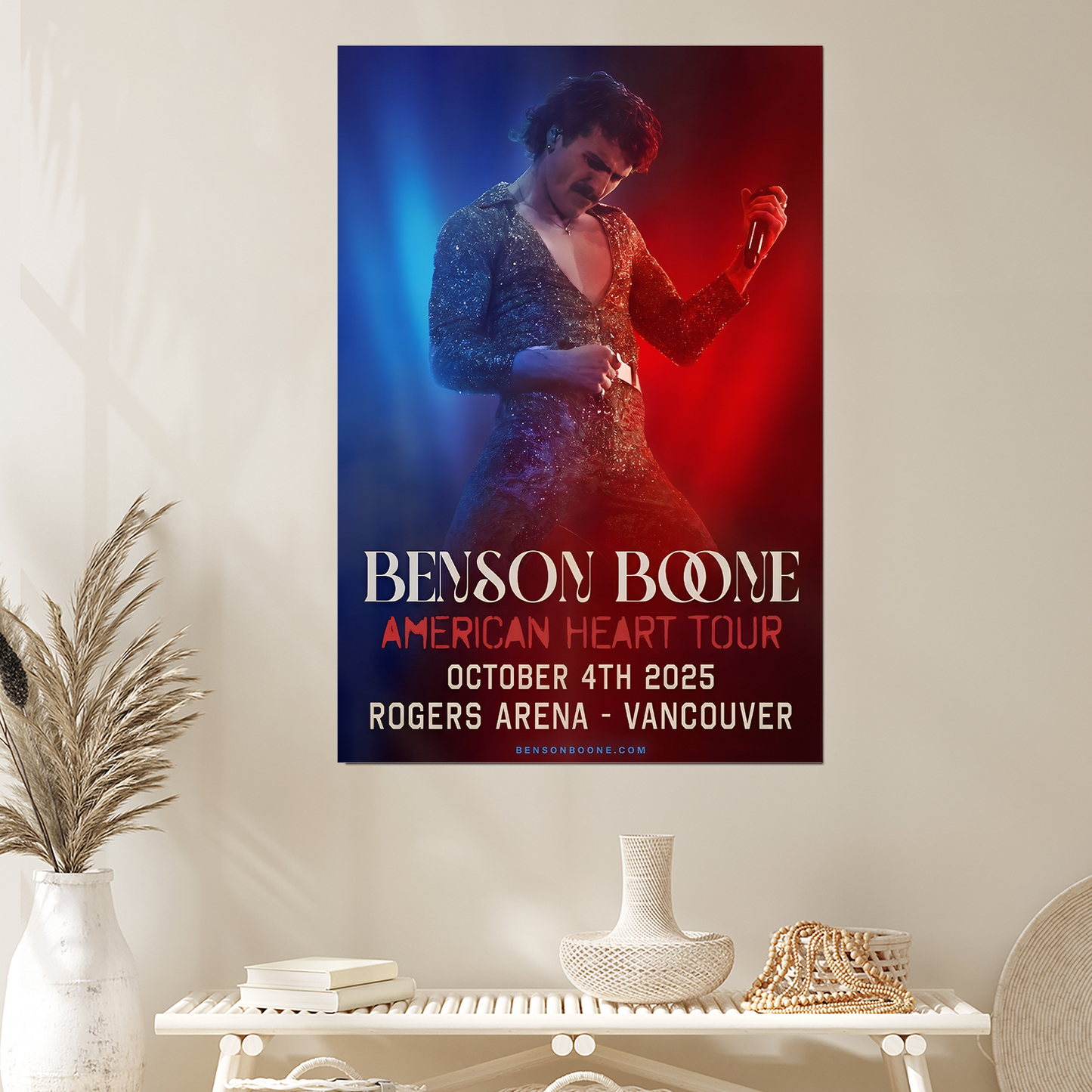 Benson Boone American Heart Tour 2025 Vancouver Poster, Fan Gift, One Sheet Wall Size 24''x36''