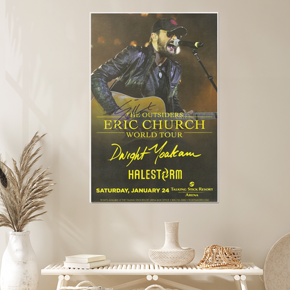 Eric Church signed, autographed concert poster Size 24''x36''