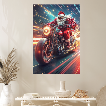 Christmas Decor- Speedy Santa Style Poster, One Sheet Wall Size 24''x36''