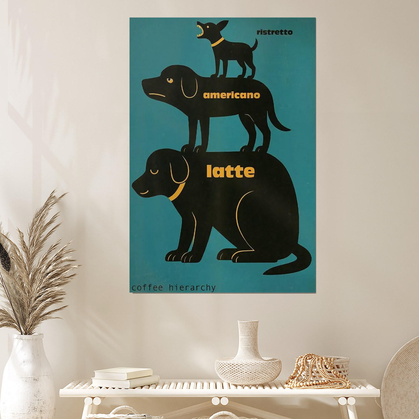 Coffee Strength Poster, Espresso Wall Art, Latte Americano Ristretto Print, Coffee Bar Decor