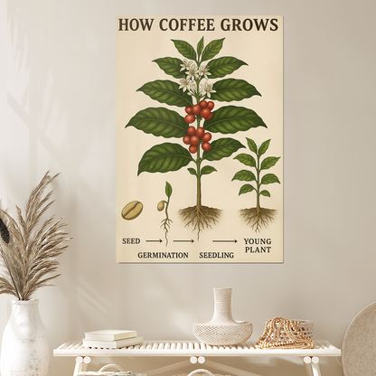 Coffee Plant Poster - Coffee Art Poster - Coffee Decor Poster - Coffee Wall art - Gift For Coffee Lovers