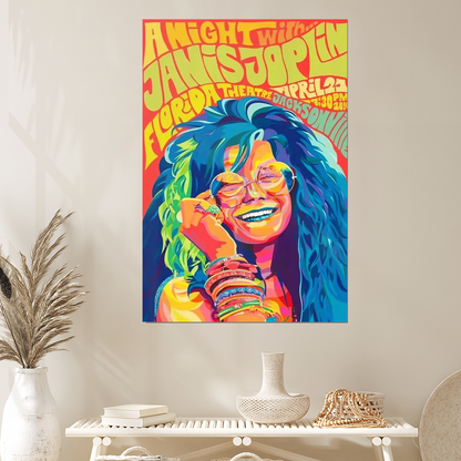 A Night with Janis Joplin Concert Wall Art Poster Size 24''x36''